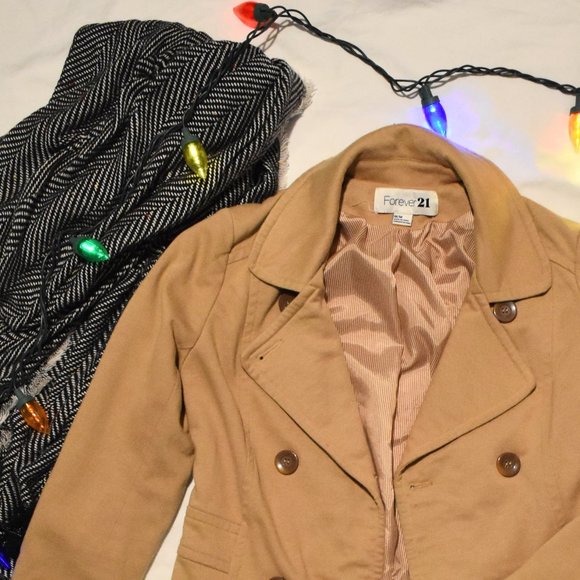 Forever 21 Jackets & Blazers - Forever21 soft camel pea coat jacket, Size M